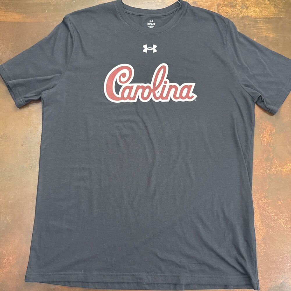South Carolina Gamecocks Men's Black Under Armour Tee Shirt Large Loose College - Picture 2 of 14